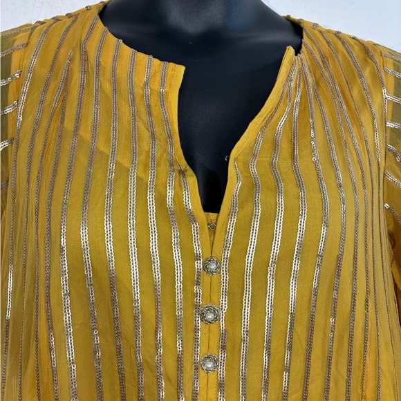 Embroidered Silk Boho Top with Tassels Size 12 - Picture 5 of 13